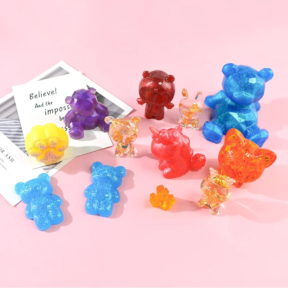 Silicone Mold Set Bear Cat Paw Resin DM148 DIY 3D Cake Tools Moulds for Craft Jewelry All-season Support