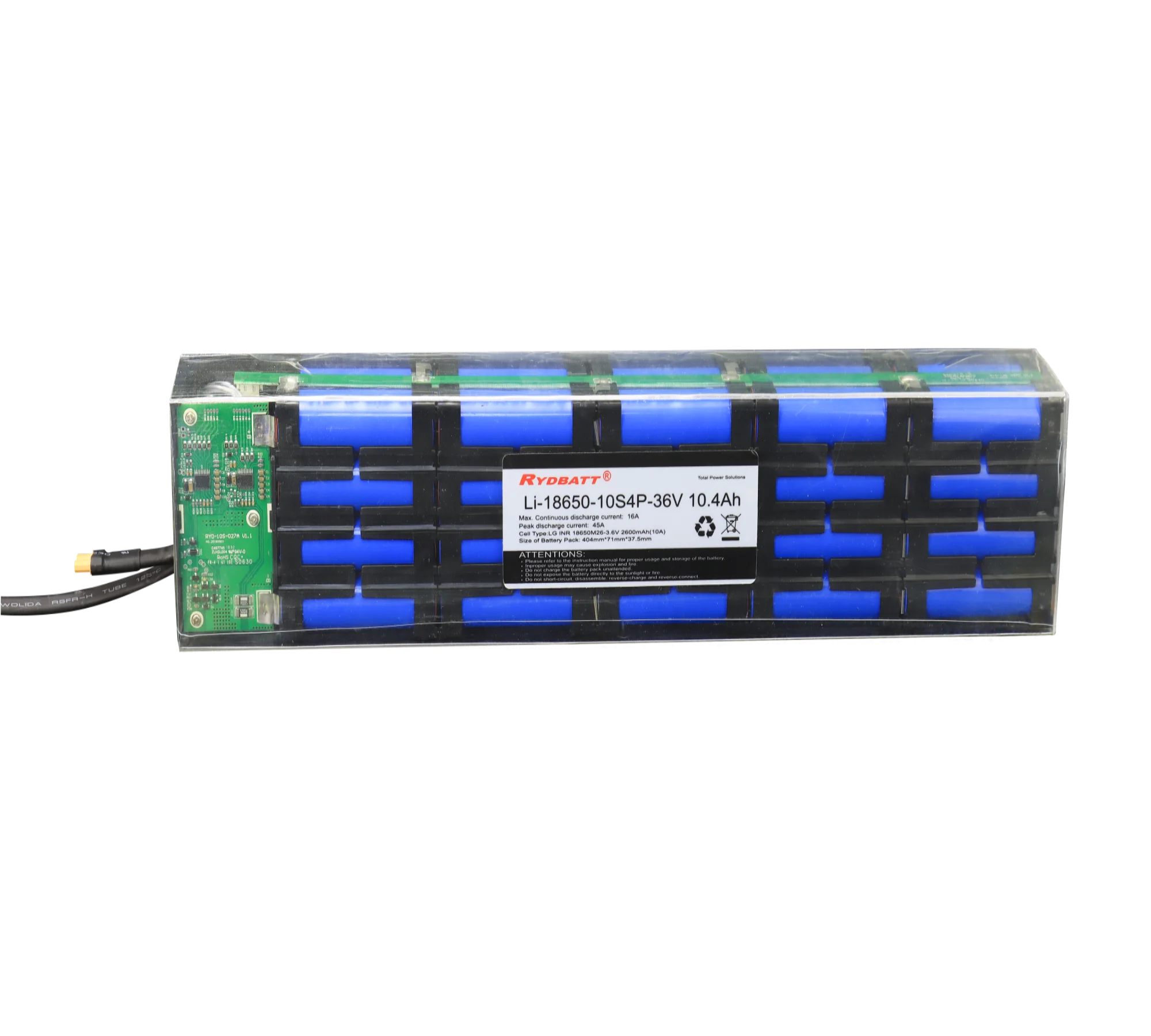 Rydbatt Factory Wholesale Deep Cycle 36V 10.4Ah Lithium Ion Batteries for Electric Scooter