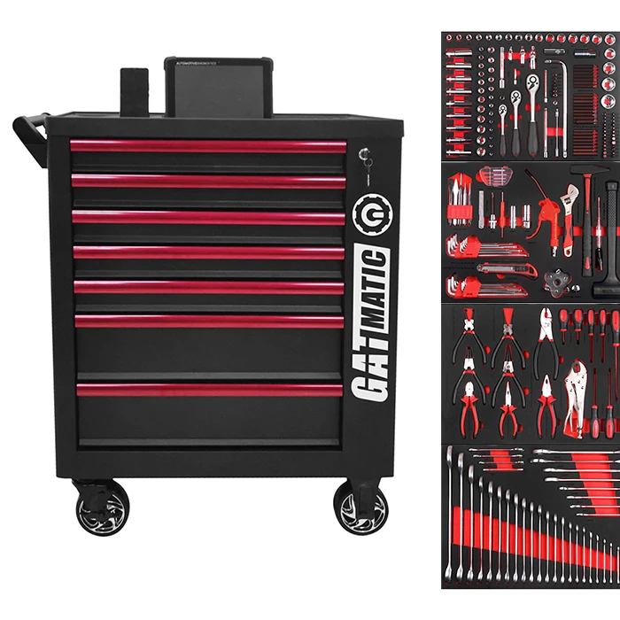 7 Drawers Storage Hand Carts Work Station Workshop Car Tool Kit Set Trolley With Tool Box Case