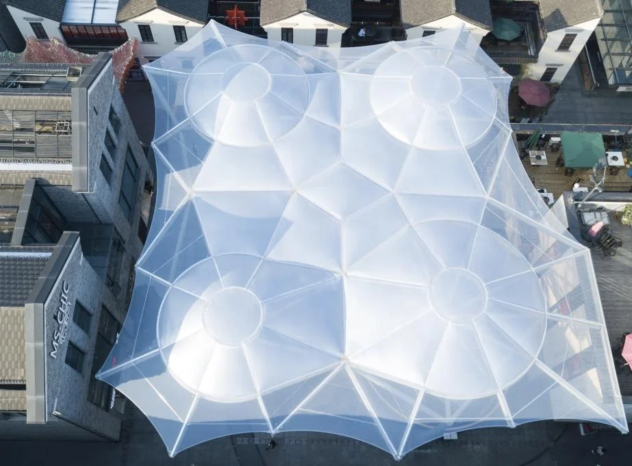 ETFE Stadium Roof Tensioned Membrane Structure Tent Stadium Shade Tent Membrane Structure PVDF PTFE Sale Cover Cross Steel Frame