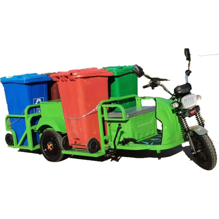 Electric three-wheeled garbage bin transfer vehicle School factory trash bin carrier City new energy garbage can cleaning car