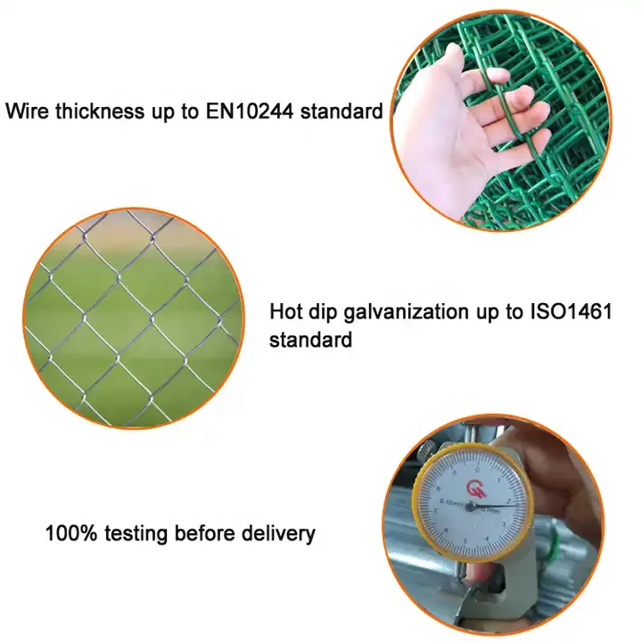 10ft Chain Link Fence 100ft 6ft 8ft Pvc Coated Wire Mesh Galvanized Diamond Custom Specifications for Sale