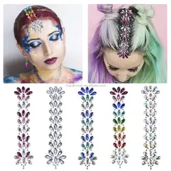 eyes body hair accessories face glitter jewels crystal rhinestones hair stickers for rave festival parties