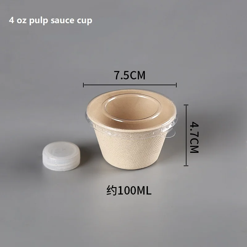 Lightweight Durable Unbreakable Microwave Dishwasher Safe Wheat Straw Cup for Sauce Packing