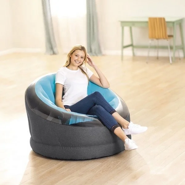 Intex 66582 Pvc Portable Air Sofa Chair Flocked Inflatable Sofa Modern Inflatable Lounge Sofa