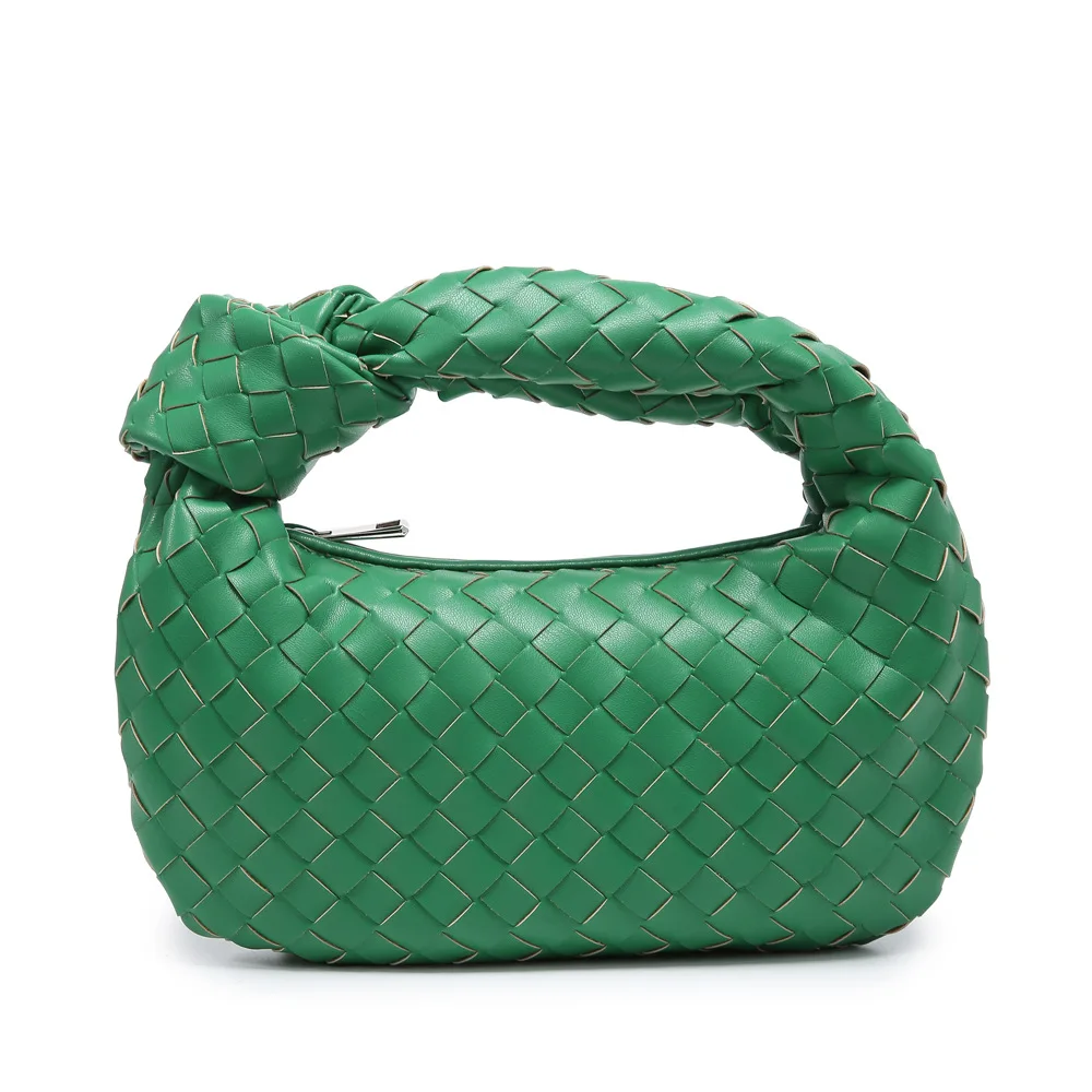 Wholesale Fashion Shoulder Bag Purse Woven Handmade Hobo Hand Clutch Bag knotted Women Handbag PU Leather Woven HandbagsHot