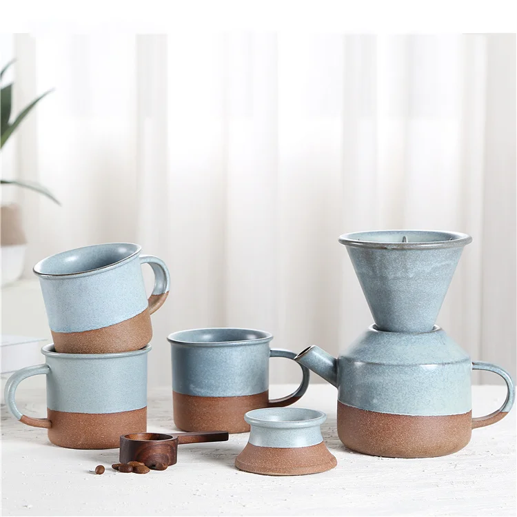 new products vintage table ceramic coffee dripper coffee cup set pour over coffee set for gift