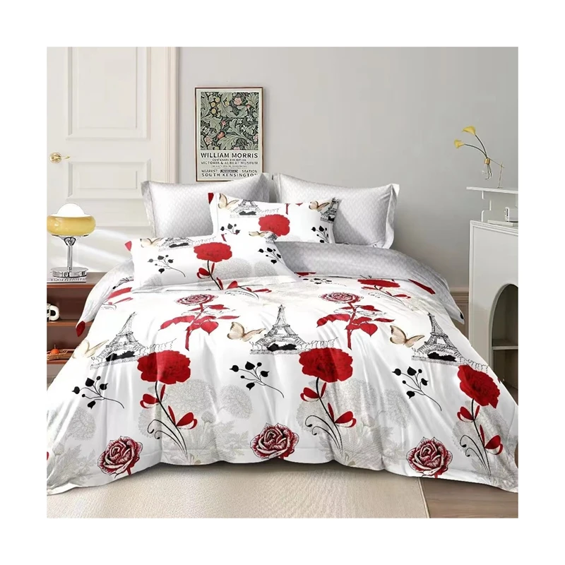 Home queen size bed sheets set 6 pcs bedding set fitted bed sheet