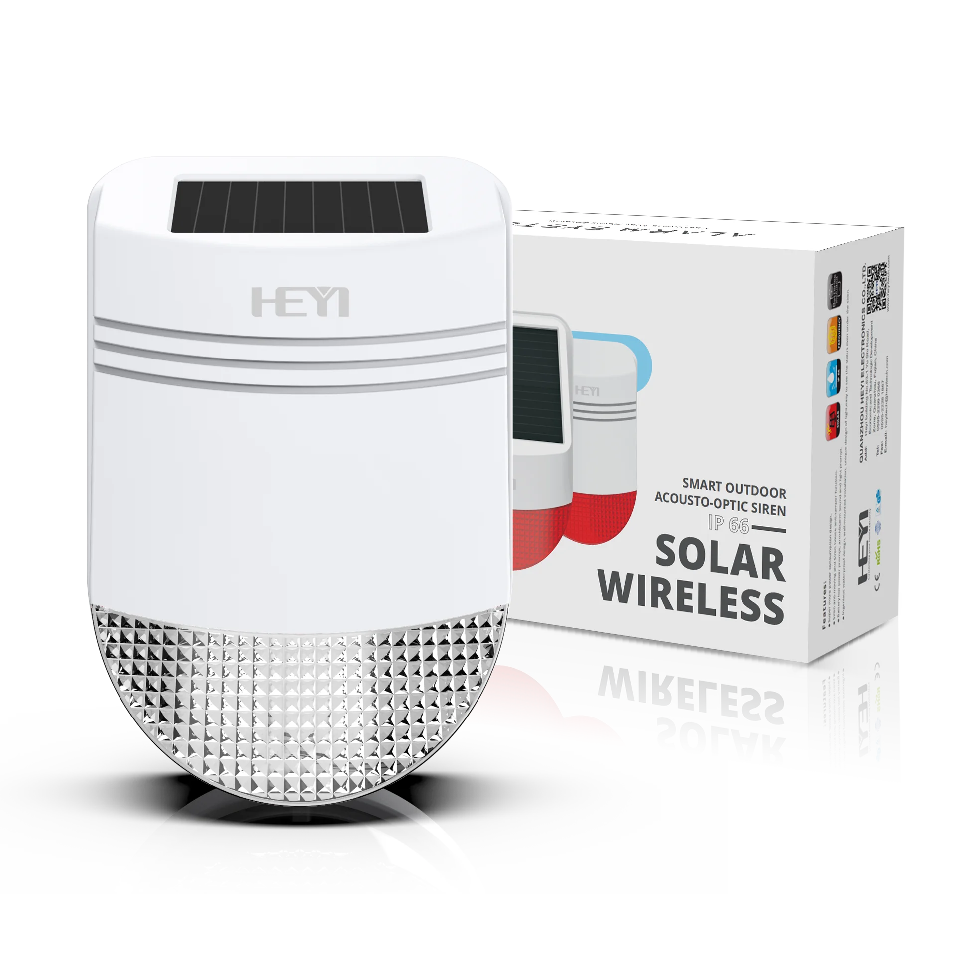 New Wireless Outdoor Waterproof RF 433 MHz Solar Alarm Siren with Repeater and Sensor Enrolled Function For Home Garden Yard