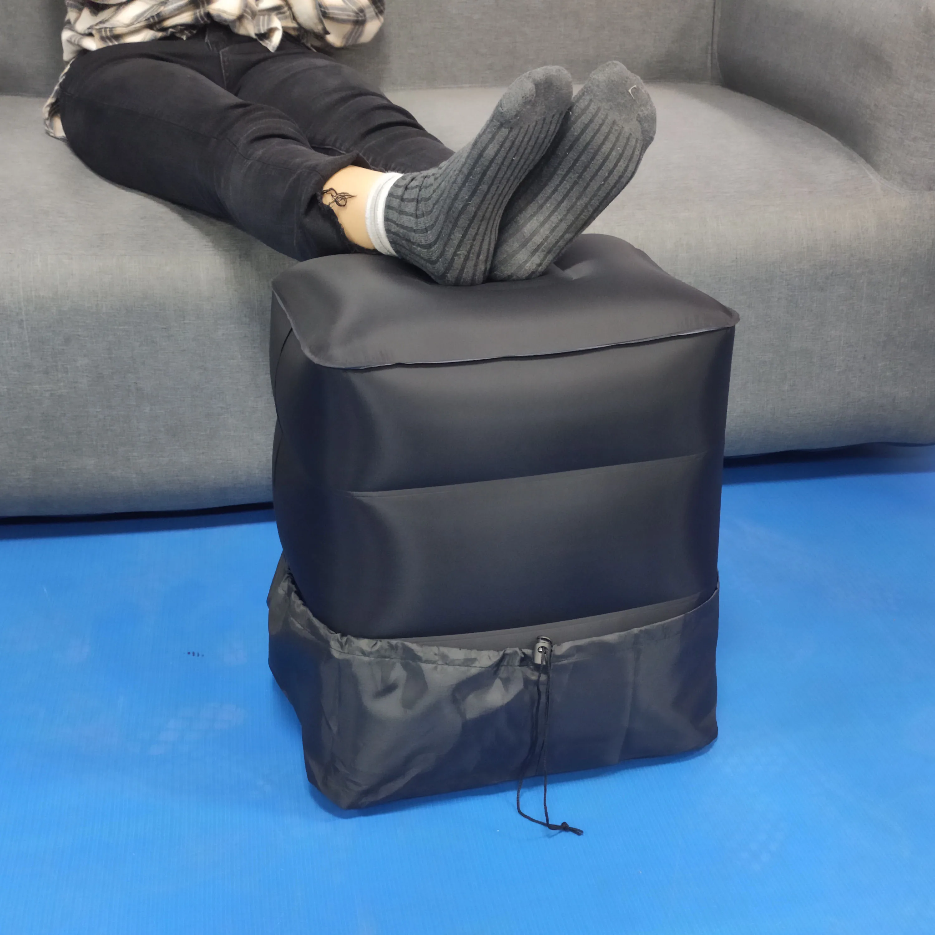 Wholesale Inflatable Travel Foot Pillow Toddler Kids Bed Adjustable Height Leg Rest For Airplane