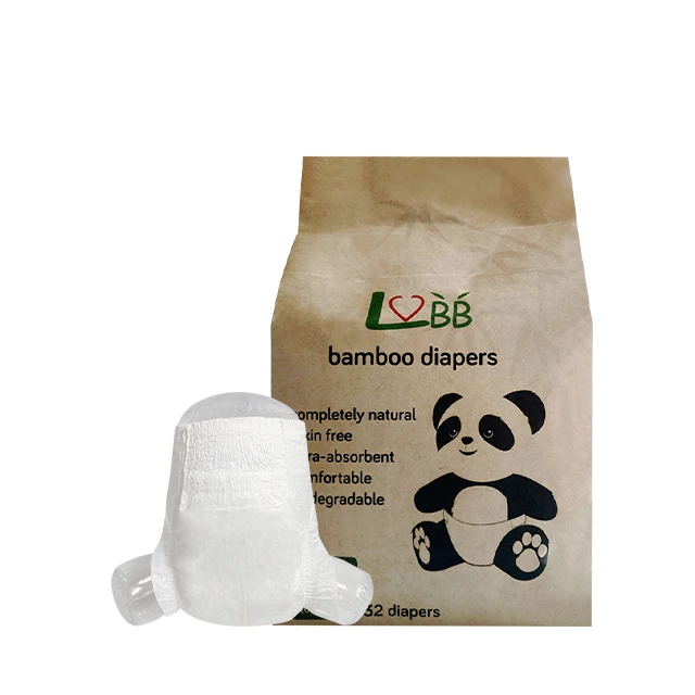 OEM free sample biodegradable diapers nappies degradable fluff pulp Organic Bamboo Newborn Baby Diaper Nappy