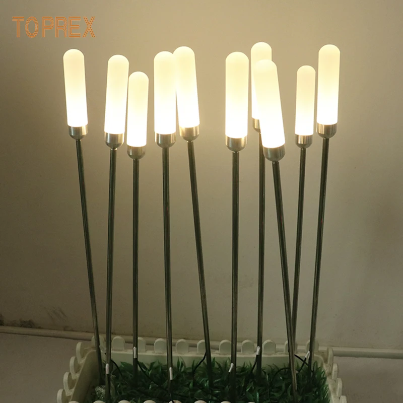 
TOPREX DECOR outdoor decorations christmas acrylic led reed flower ball stand fiber optic light 