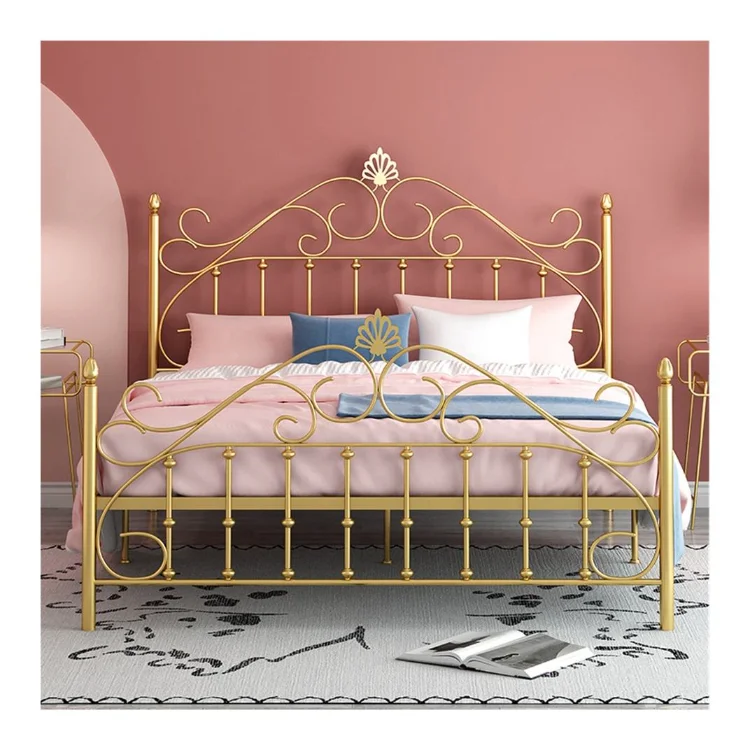 JSC-33 Scandinavian princess simple modern style metal bed creative hotel single thickened B&B and double bed iron frame
