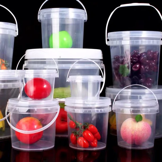 500ml to 10l hot sell clear round shape plastic PP food grade bucket