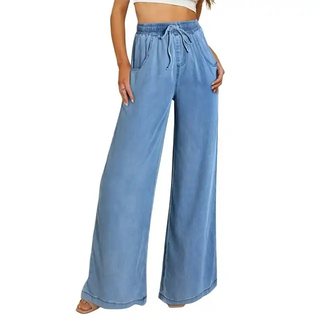 Женские джинсы с широкими штанинами