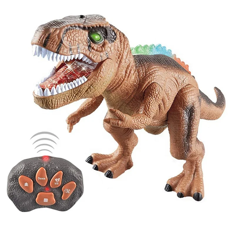 Boy Children Gifts 2.4G Realistic Tyrannosaurus Remote Control Electric Walking LED Light Sounds RC Dinosaur Robot Toy