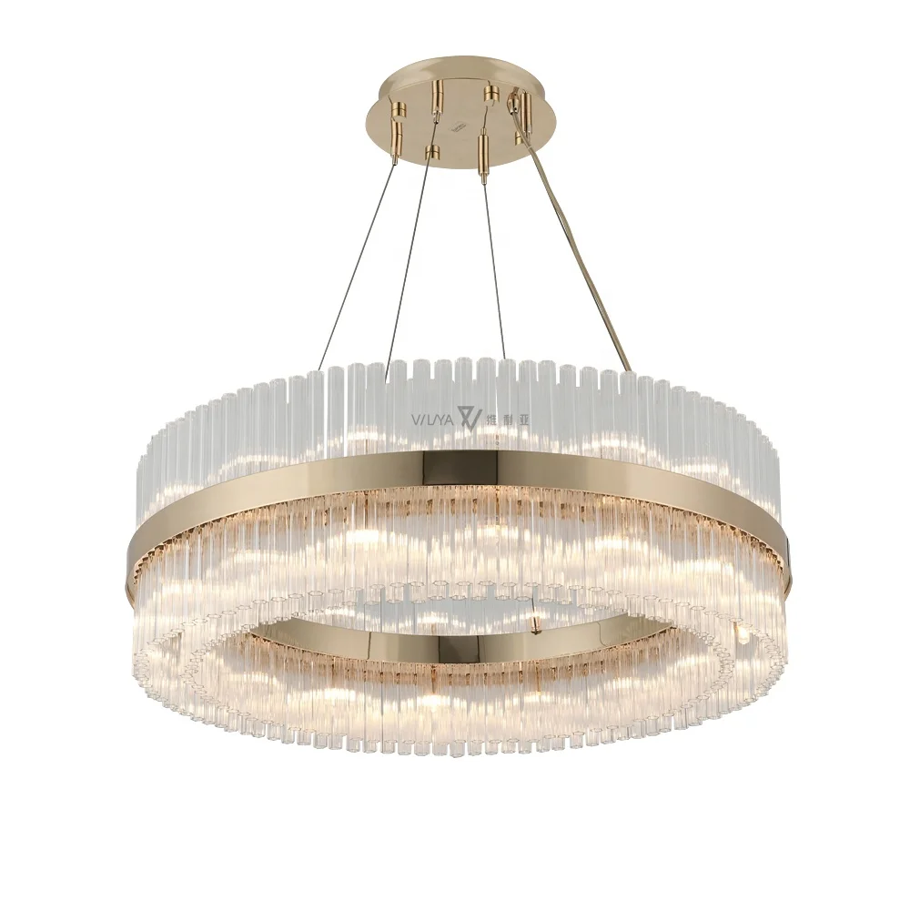 New Modern golden round pendant lamp Luxury crystal pendant lamp chandelier