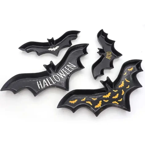 Halloween Themed Party Dinner Ceramic Plate Party Decorations  Pumpkin Ghost Shaped Colorful Dish