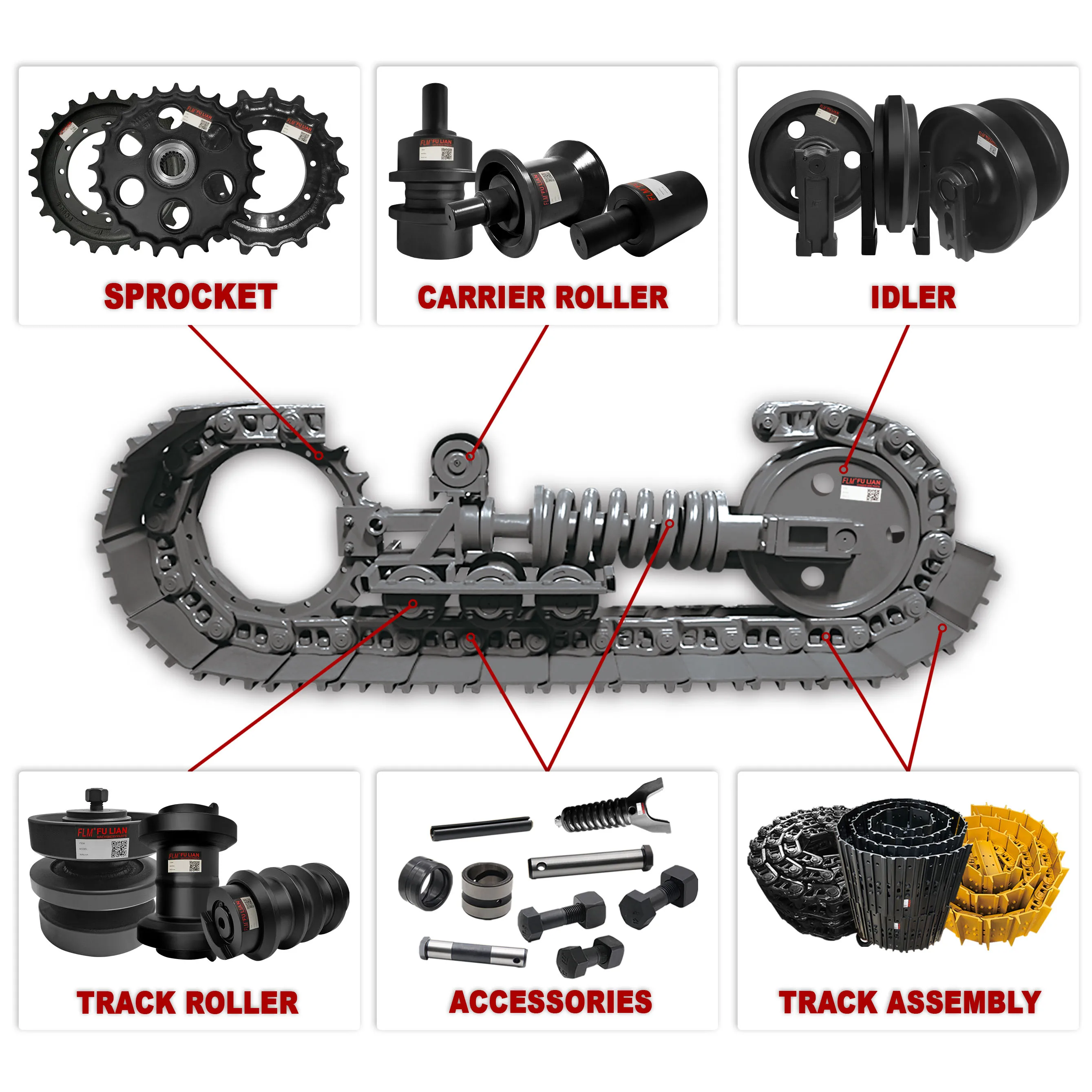 Undercarriage Parts SY55 SY60 SY65 Front Idler Wheel Assembly For Excavator