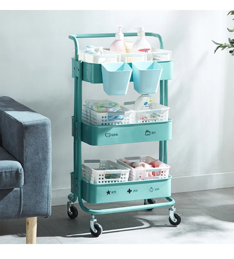 3-Tier Kitchen Storage Cart Sauce Bottle Display Trolley Vegetable trolley