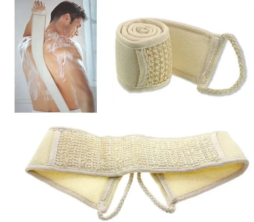 Eco Friendly Loofah Linen Bath Sponge Body Exfoliating body Scrubber Natural Shower Body Bath Scrub