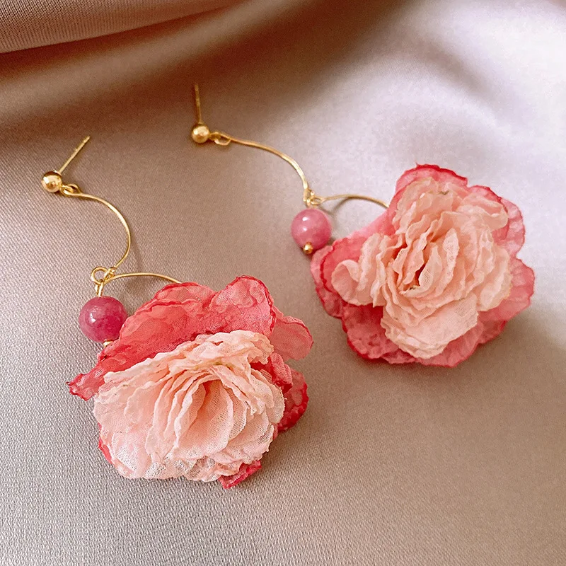 Vintage Floral Drop Earrings Girls Classic New Spring/Summer Collection Sweet Versatile Heart Design Wholesale Christian Jewelry