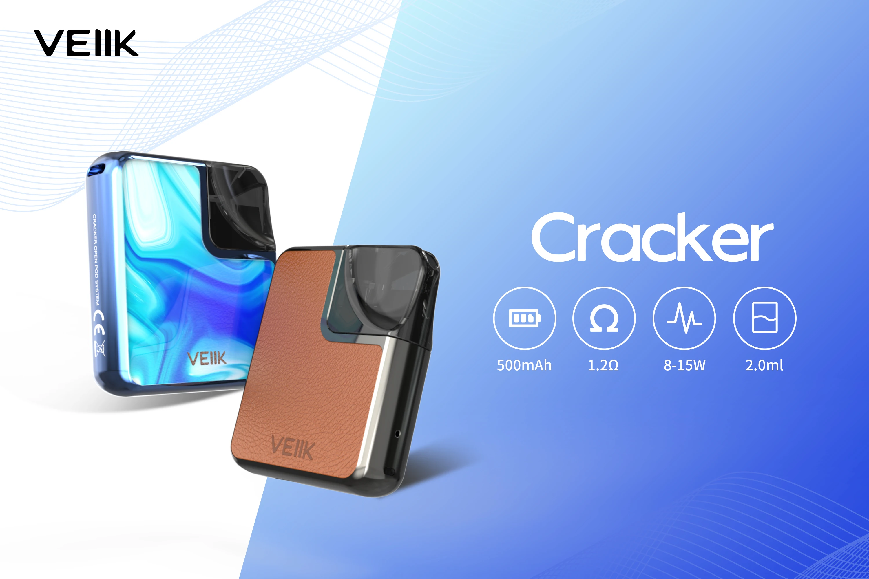 Electronic Cigarette Products vape pod 2ml Veiik Cracker VS Smoant Charon Baby Pod Starter