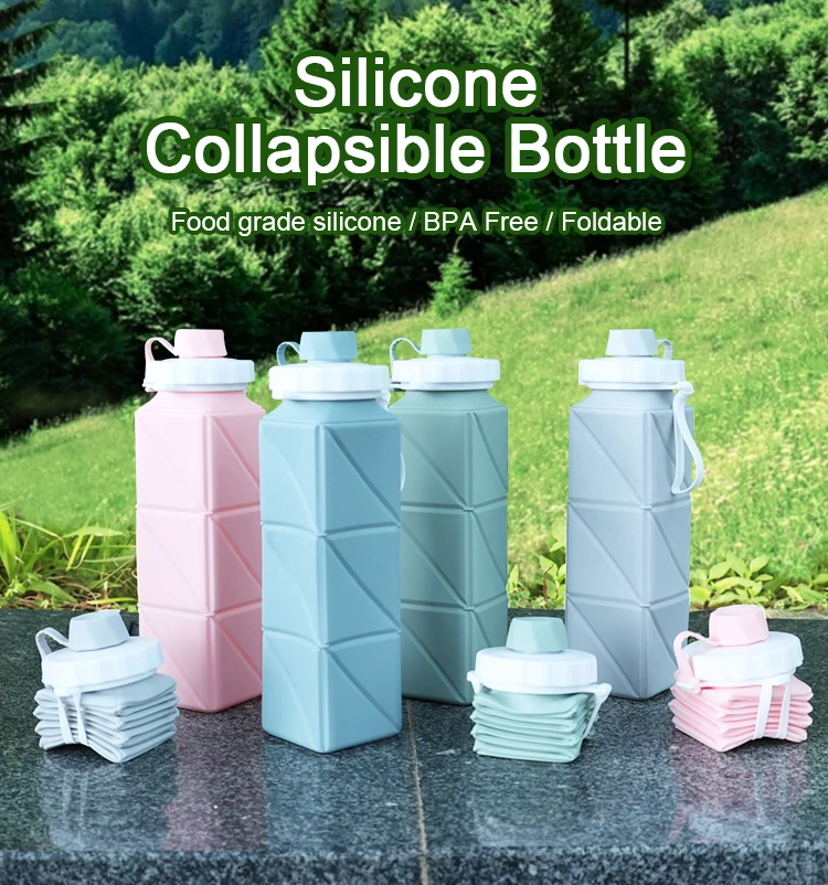 Portable Drinkware Running Gym Travel Bpa Free Silicon Squeeze Bottle Collapsible Silicone Water Bottle Foldable Silicone Bottle