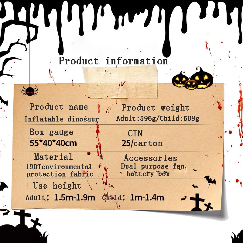 2021hot sale  tyrannosaurus Rex inflatable dinosaur performance clothes Christmas adult inflatable clothes cartoon doll props