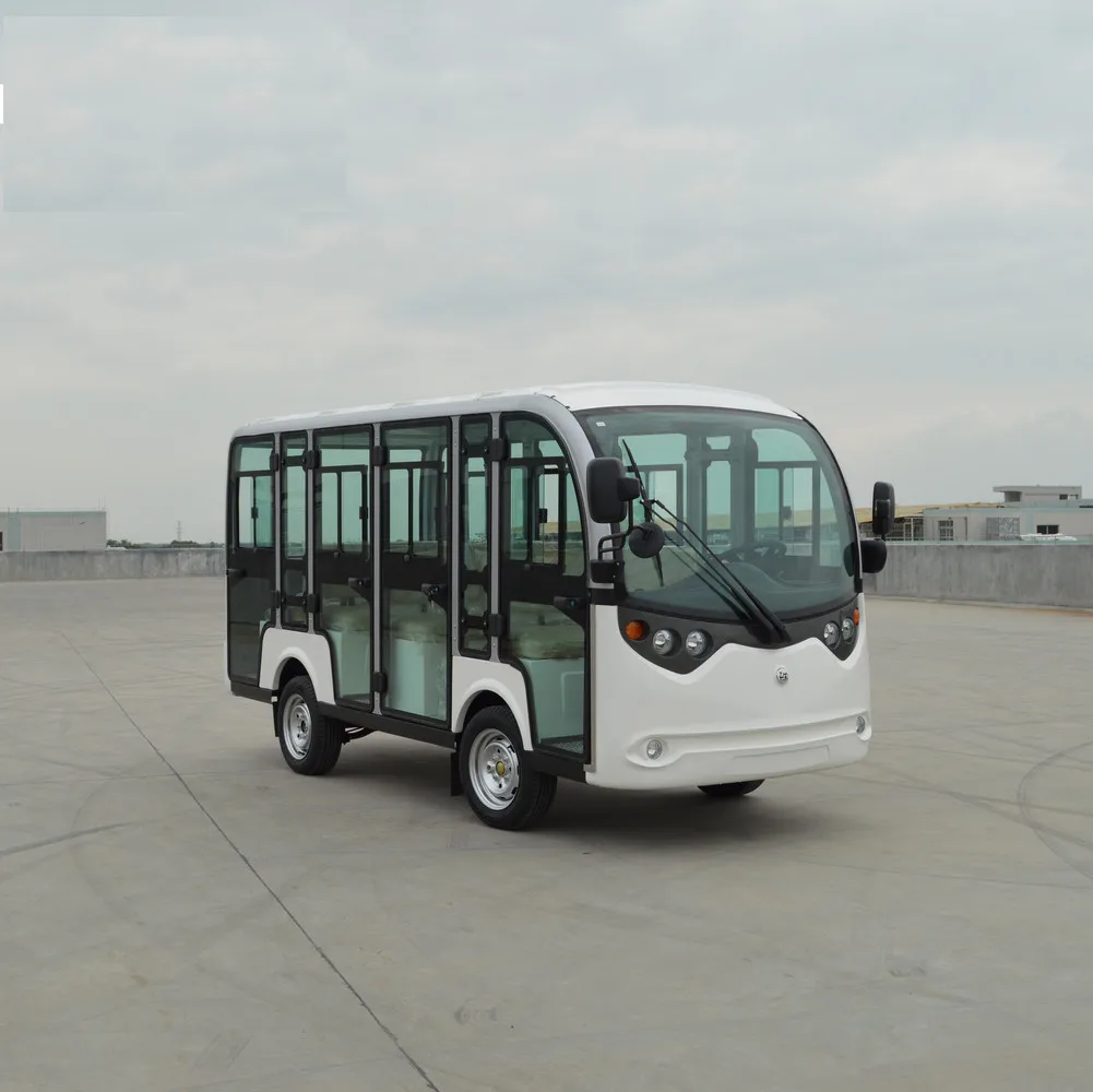 CE Approved 11 Seaters 72V Electric Golf Car Tourist Bus Sightseeing Cart With Glass Doors