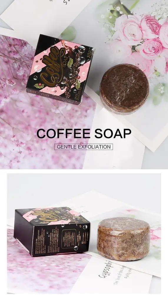Wholesale private Label natural organic whitening handmade exfoliating deep cleaning soap coffee scrub body soap