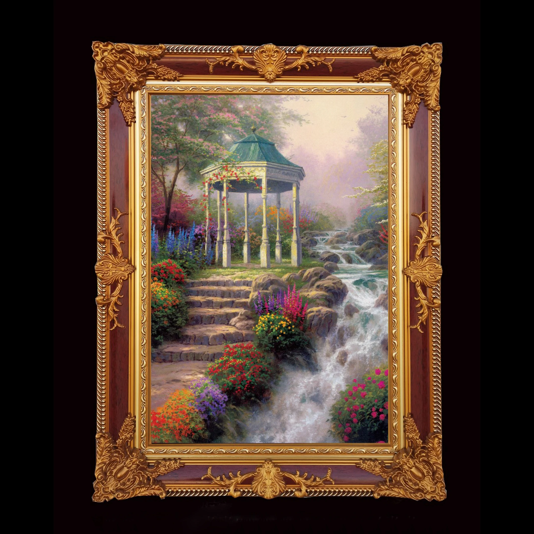 Gold Red Wood Frame Large Luxury European Vintage Picture Oil Painting Photo Wooden Frames