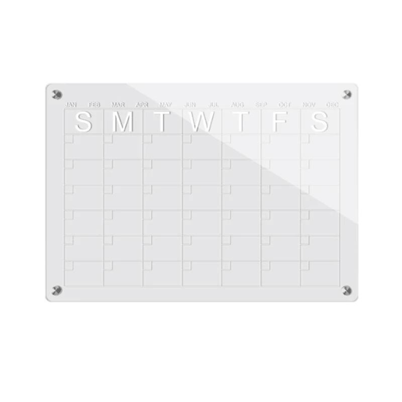 Hot Sales Customized Wholesale Monthly Weekly Daily Calendar Planner Fridge Magnetic Dry Erase Acrylic Whiteboard
