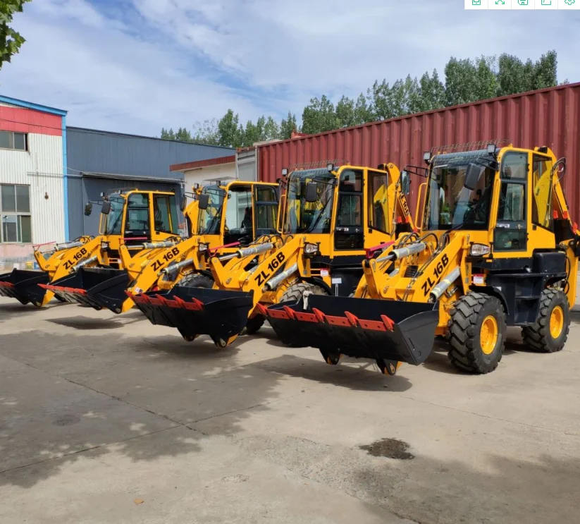 Manufacturer Mini Loader 4WD Tractor with Front End Loader and Backhoe Mini Tractors Yellow Green UNIQUE Training Long Power ISO