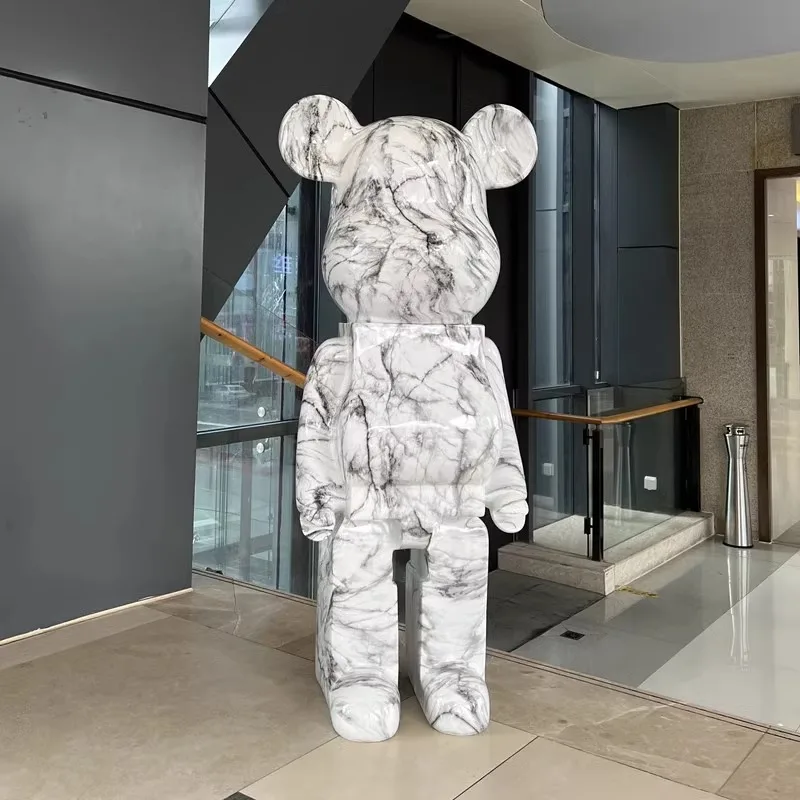 Marble violent bear light luxury network red floor giant decoration living room decoration Hotel lobby decoration natural marble