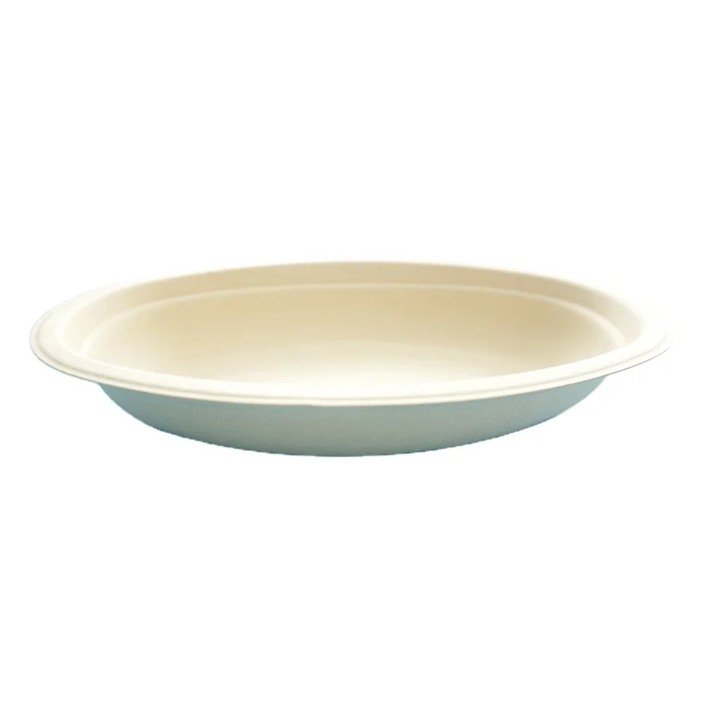 Wholesale Sugarcane Bagasse Products Compostable Pulp Dinner Plates 100% Eco Friendly Biodegradable Disposable Tableware