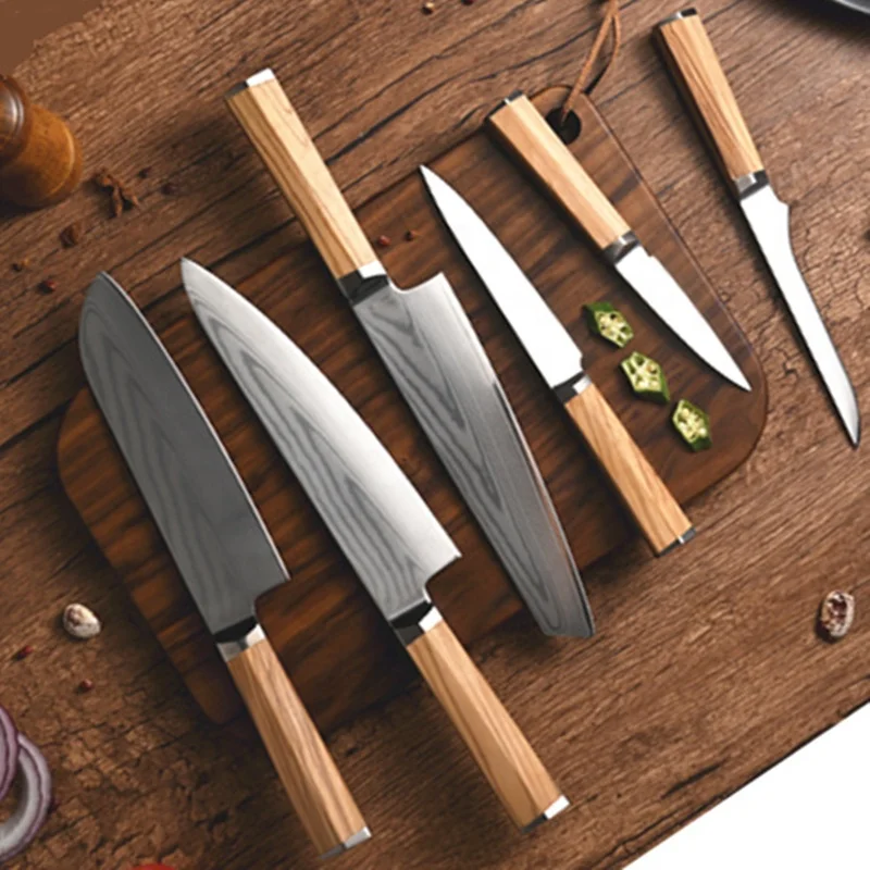 Kitchen Gadgets 2023 Knife Cooking VG10 Steel Wood Handle Damascus Knife