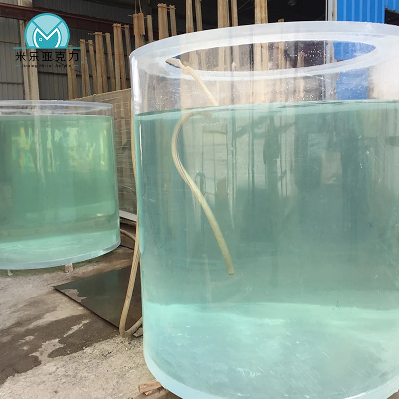 Manufacturer professional promotional modern style tall round acrylic coral fish tank