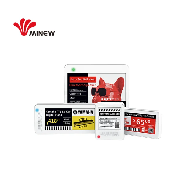 Minew Bluetooth Etiqueta Electronica 2.13 Inch Esl Digital Labels Ble 5.0 E Ink Price Tag
