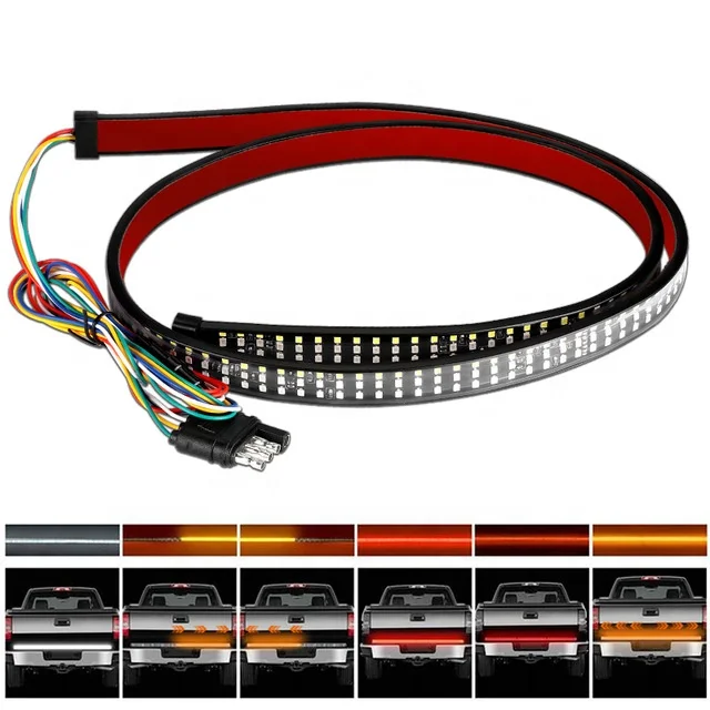 49/60Inch LED Strip Tailgate Light Bar Reverse Brake Alarm Turn Signal Taillight For Chevy Ford Dodge Truck Trailer