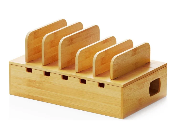 nightstand usb ports dock station bamboo wood charging holder cell phone charging station for multiple devices