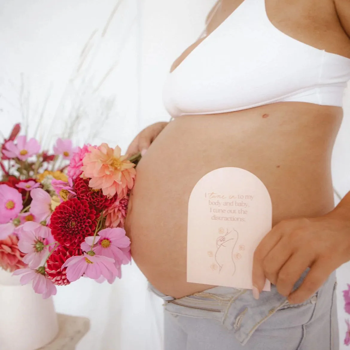 Custom Affirmations Cards Deck Daily Self Care Positive Affirmation Arch Card Set With Wooden Holder Pregnancy And Birth Gift