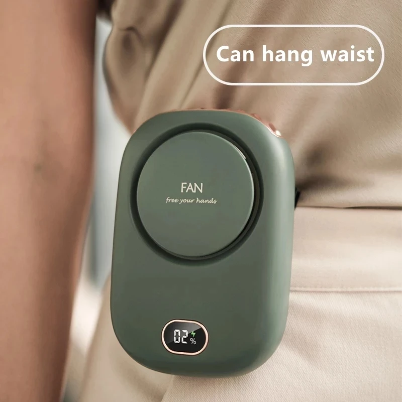 2022 New USB Hanging Rechargeable Neck Fan Portable Waist Personal Mini Fan China Suppliers Wholesale around necklace fans