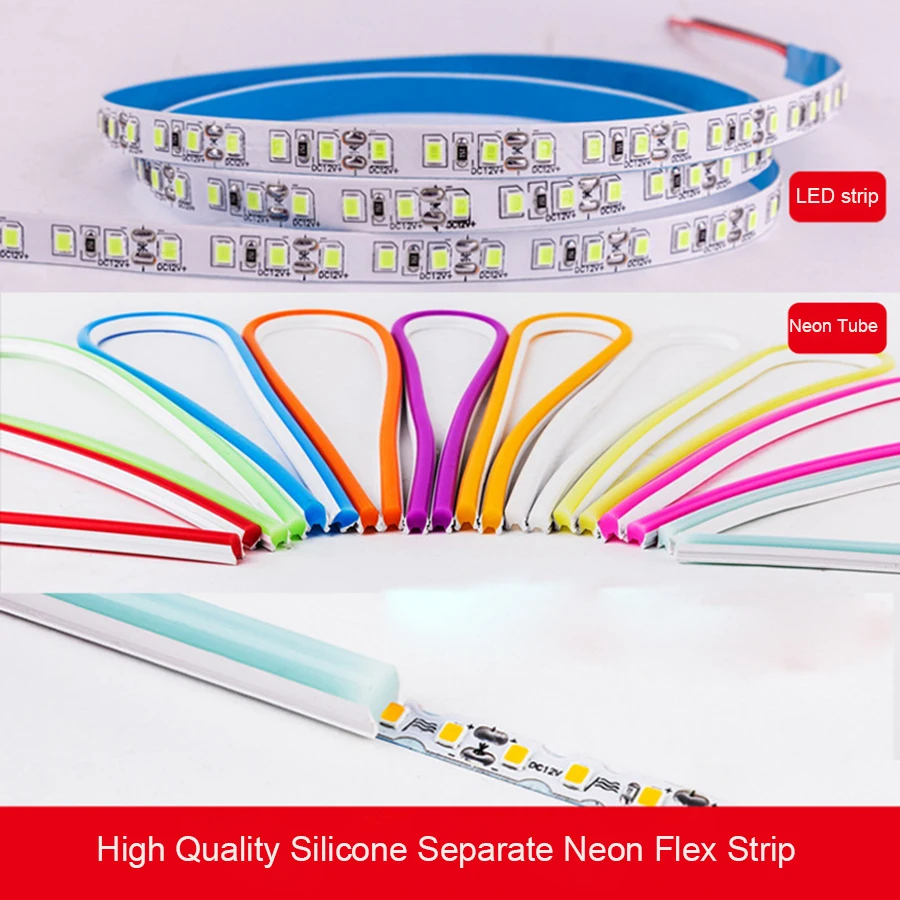 2023 new system led neon separated 8mm 1cm 2.5cm cut neon flex light strip 12v tube for neon sign custom led