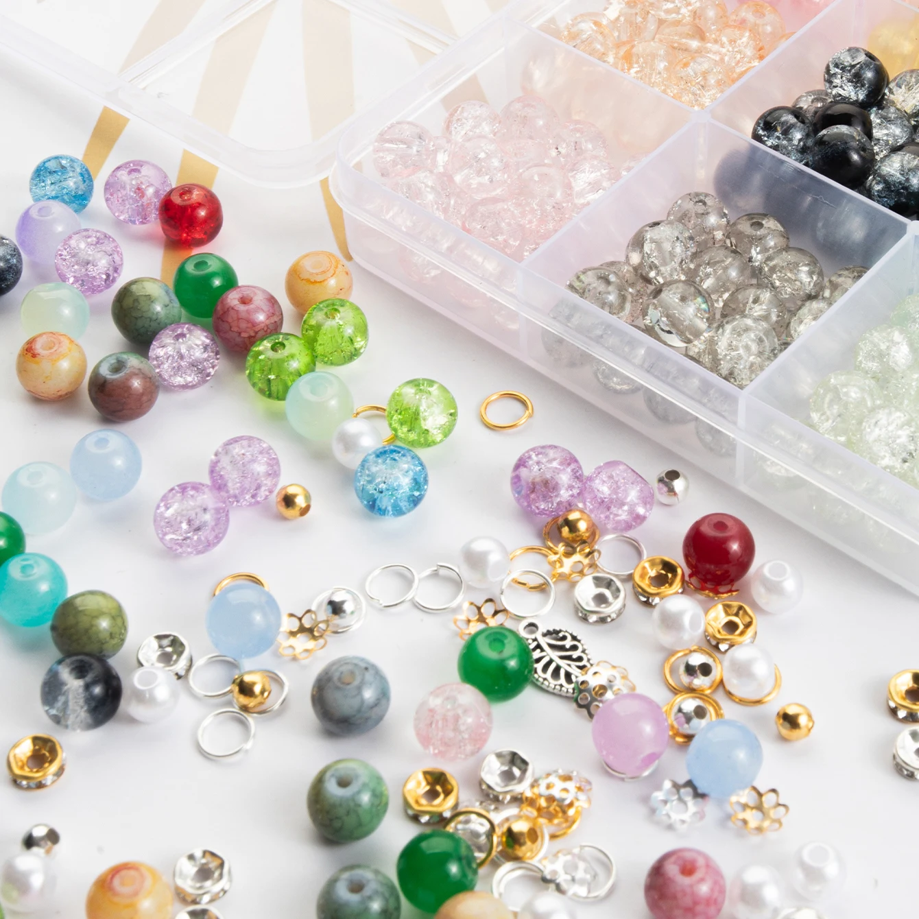 8MM Colorful Glass Crystal Beads Kit Jewelry Making Round Beads For Bracelets Making Diy Craft Necklace Earrings