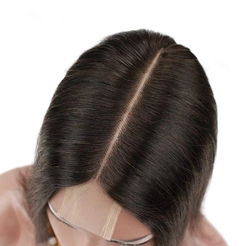  Human Hair Body Wave Brazilian Closure with 2x6 Middle Part Lace Short Weave Unprocessed