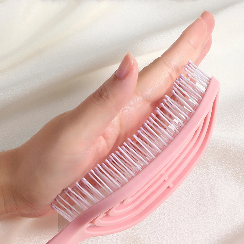 FYD Customizable Ventilation Straw Massage Comb Tangle Nylon Removal Curved Hair Brush Makeup Tools Sets