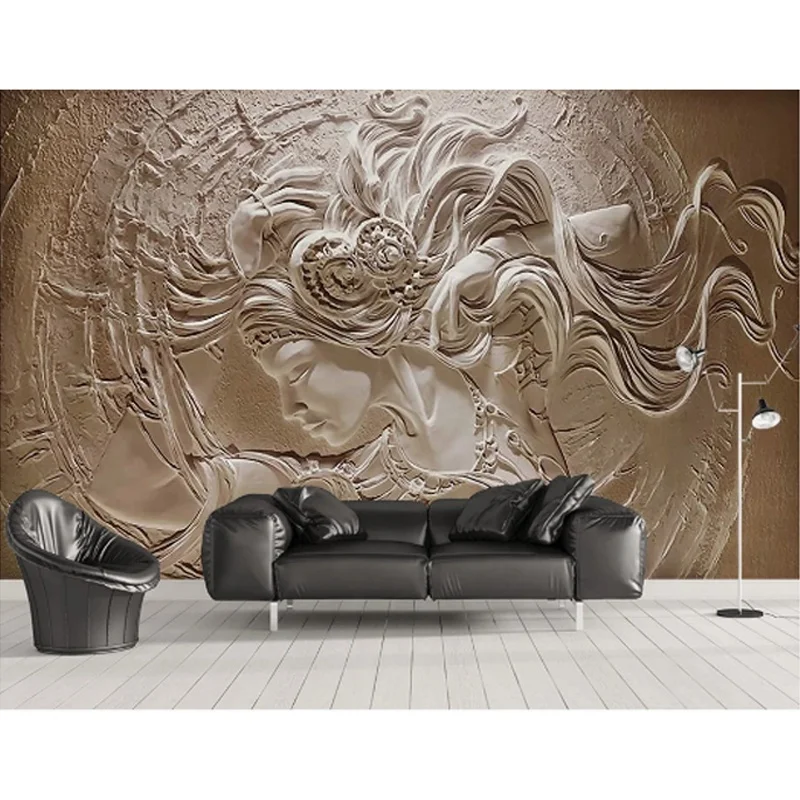 Deep embossed wallpaper mural wall papers 3d self adhesive wall decorations for home
