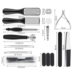 Wholesale 15 in 1 High Quality Stainless Pedicure Tool Set Foot Care Products Nail Clippers Foot Grinder Pedicure Tool Set