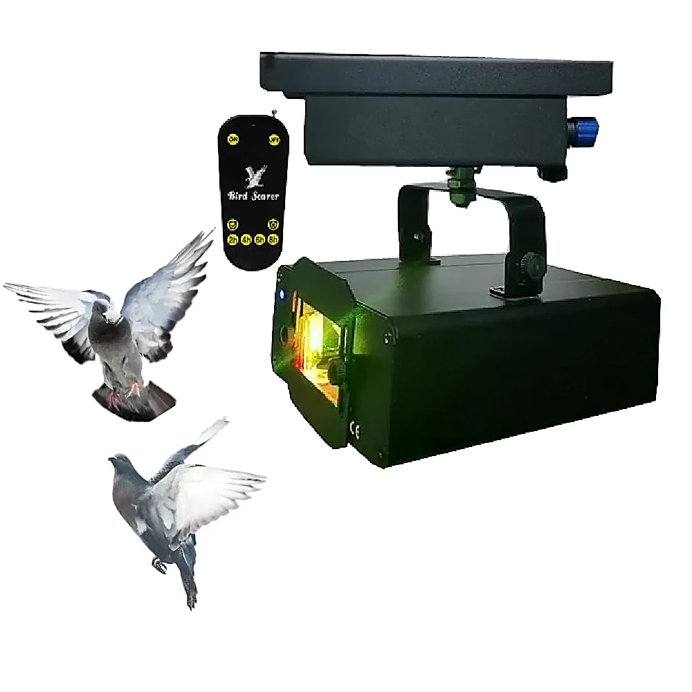 Best Bird Repellent 120 Degree Rotation Indoor Red Green Bird Repellent Harmless Laser Lights Device with RF Timer Remote